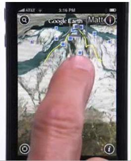 Google Earth toont aarde op iPhone