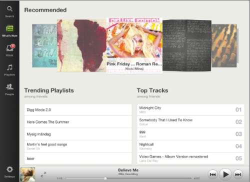 Spotify lanceert iPad app.